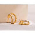 Yhpup Vintage Imitation Pearls 18K Gold Plated Stainless Steel Geometric Charm Earrings for Women Fashion Waterproof Jewelry