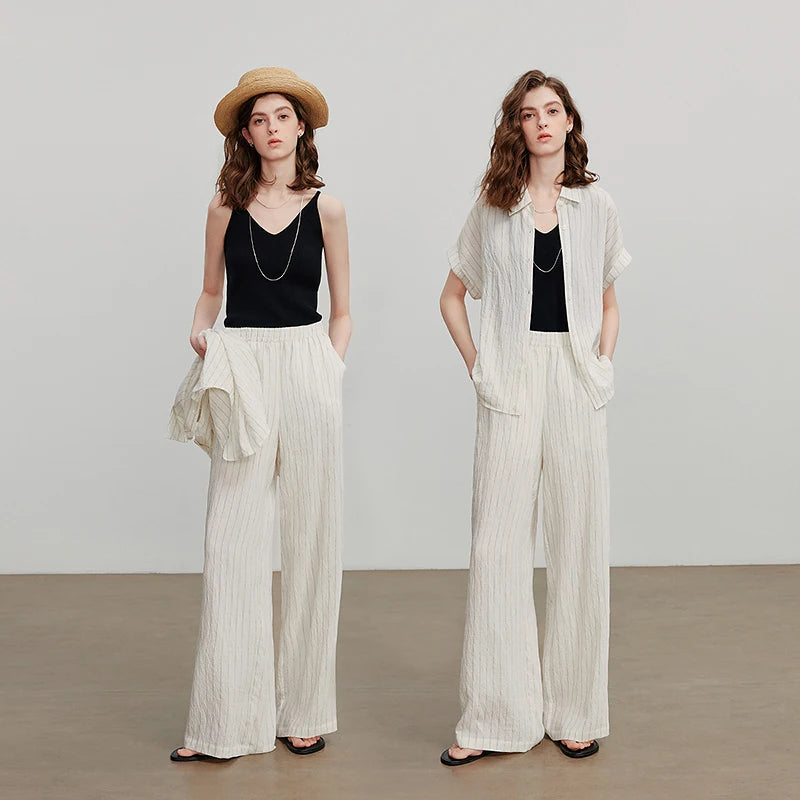 Calça Feminina Wide Leg Reta Leve