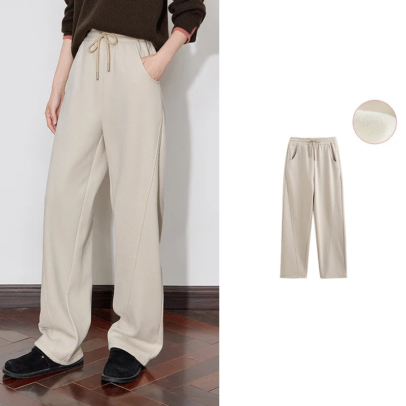 Calça Moletom Feminina Barrel Peluciada