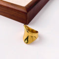 Anel Dome Polido Escultural com Banho Ouro 18K