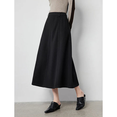 Saia Midi Feminina de Inverno Evasê