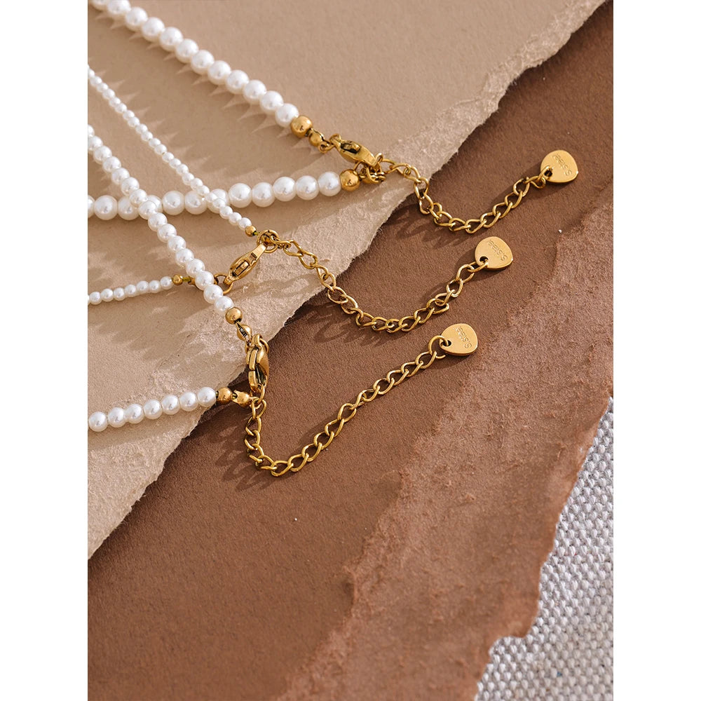 Colar Feminino Gota com Pérola em Aço Inoxidável 8