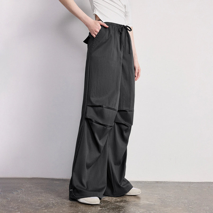 Calça Cargo Feminina Wide Leg Cintura Alta