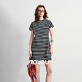 Vestido Camiseta Listrado Náutico Midi