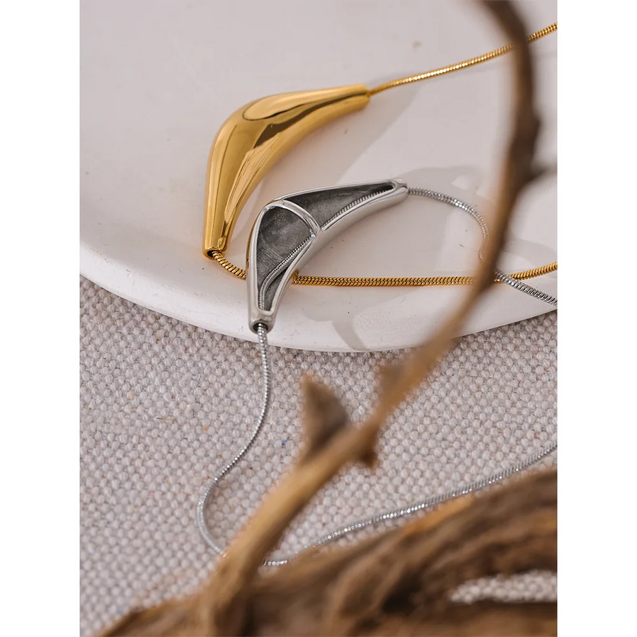 Yhpup 316l Stainless Steel Cast Pendant Clavicle Necklace Waterproof 18K PVD Plated Fashion Collar Jewelry New Chic Style Gift