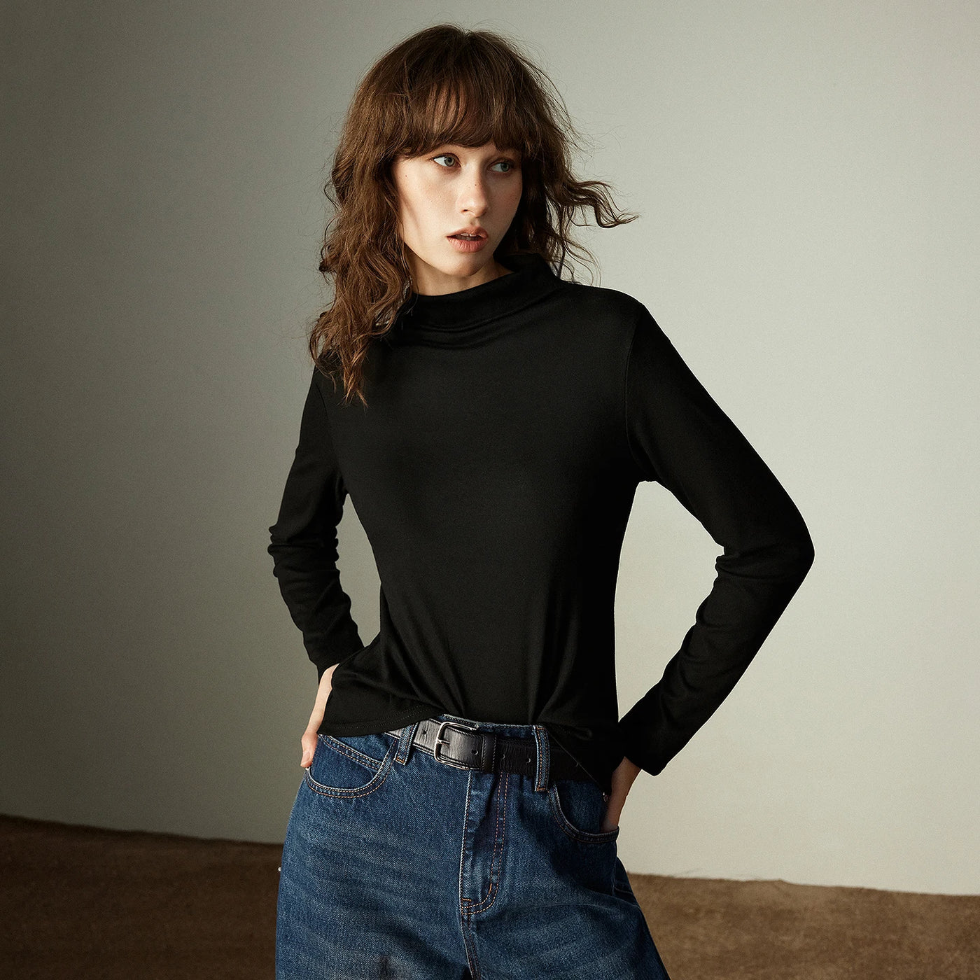 Blusa Feminina Segunda Pele com Gola Alta