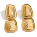 Yhpup Fashion Stainless Steel Square Rectangle Drop Earrings Metal Stylish Statement Gold Platinum Plated Jewelry Waterproof