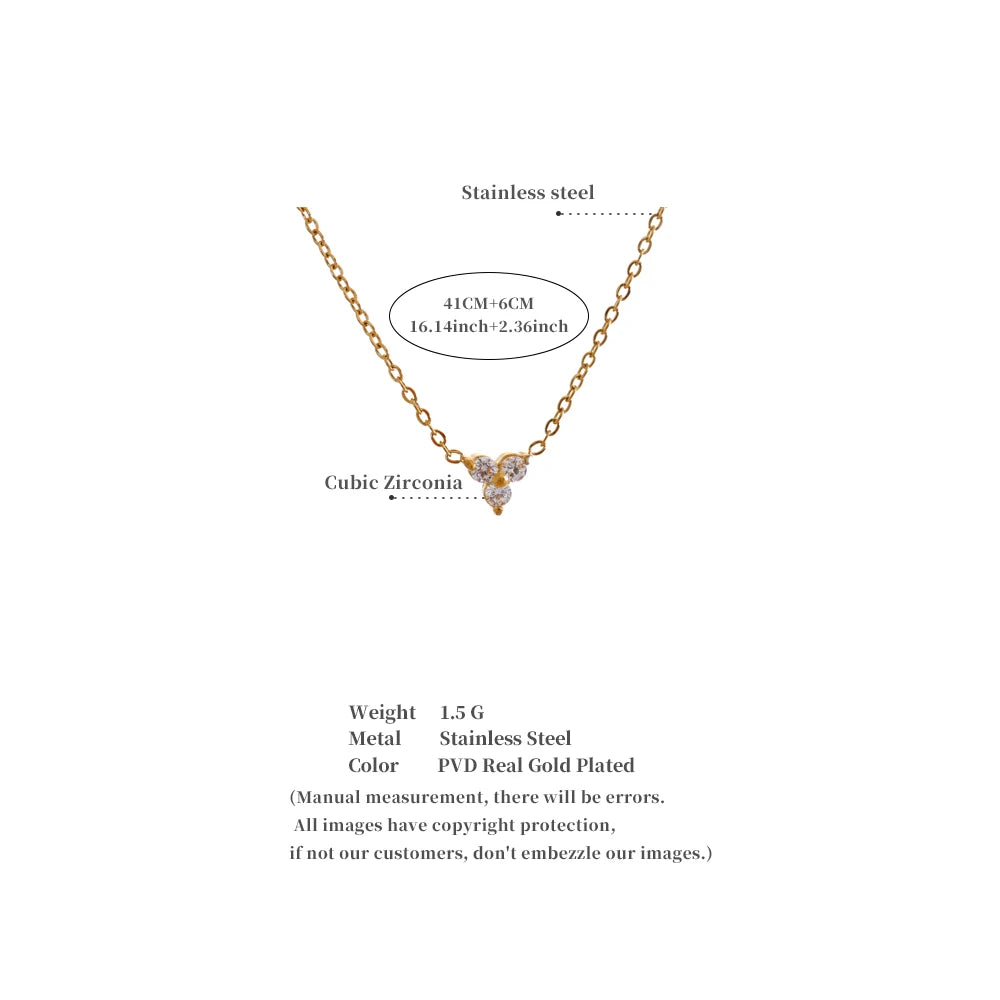 Colar Feminino Flor com Zircônia em Aço Inoxidável 2