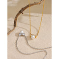 Colar Feminino Gota com Pérola em Aço Inoxidável 17