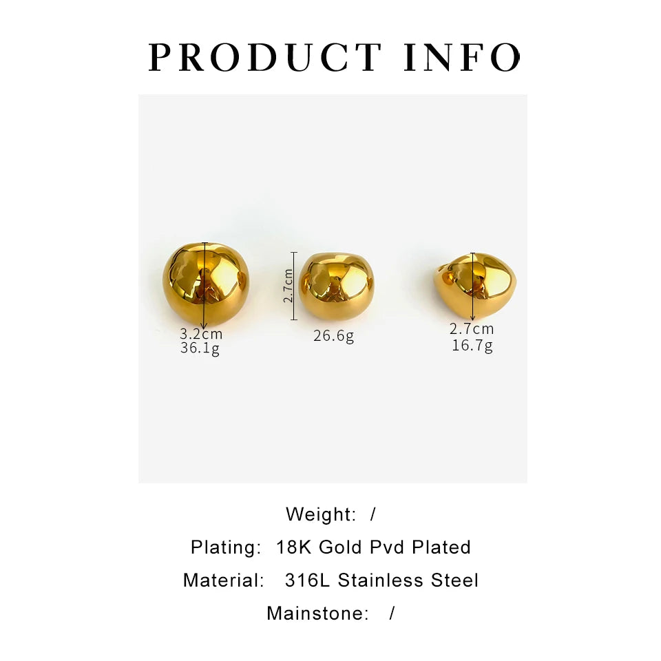 Anel Dome Extra Largo com Banho Ouro 18K