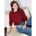 Cardigan Vermelho Bicolor com Botões