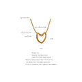 Yhpup Minimalist Golden Stainless Steel Heart Hollow Pendant Necklace for Women Rust Proof Stylish Charm Jewelry Bijoux Femme