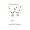 Colar Feminino Gota com Pérola em Aço Inoxidável 7