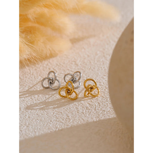 Yhpup Stylish Unique Stainless Steel Circle Geometric Personality Stud Earrings PVD Plated Daily Young Charm Jewelry Wholesale