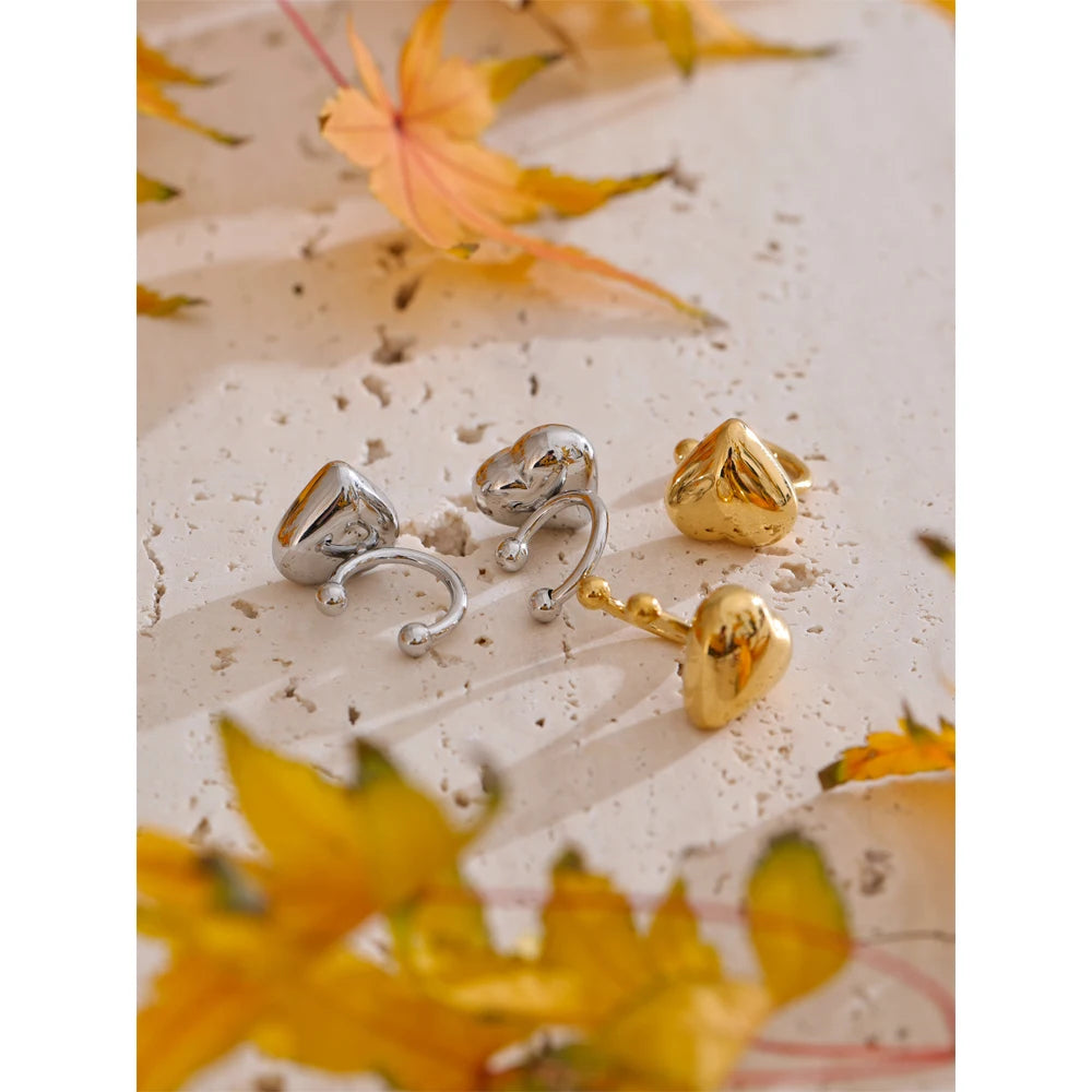 Brinco Ear Cuff Coração Ajustável
