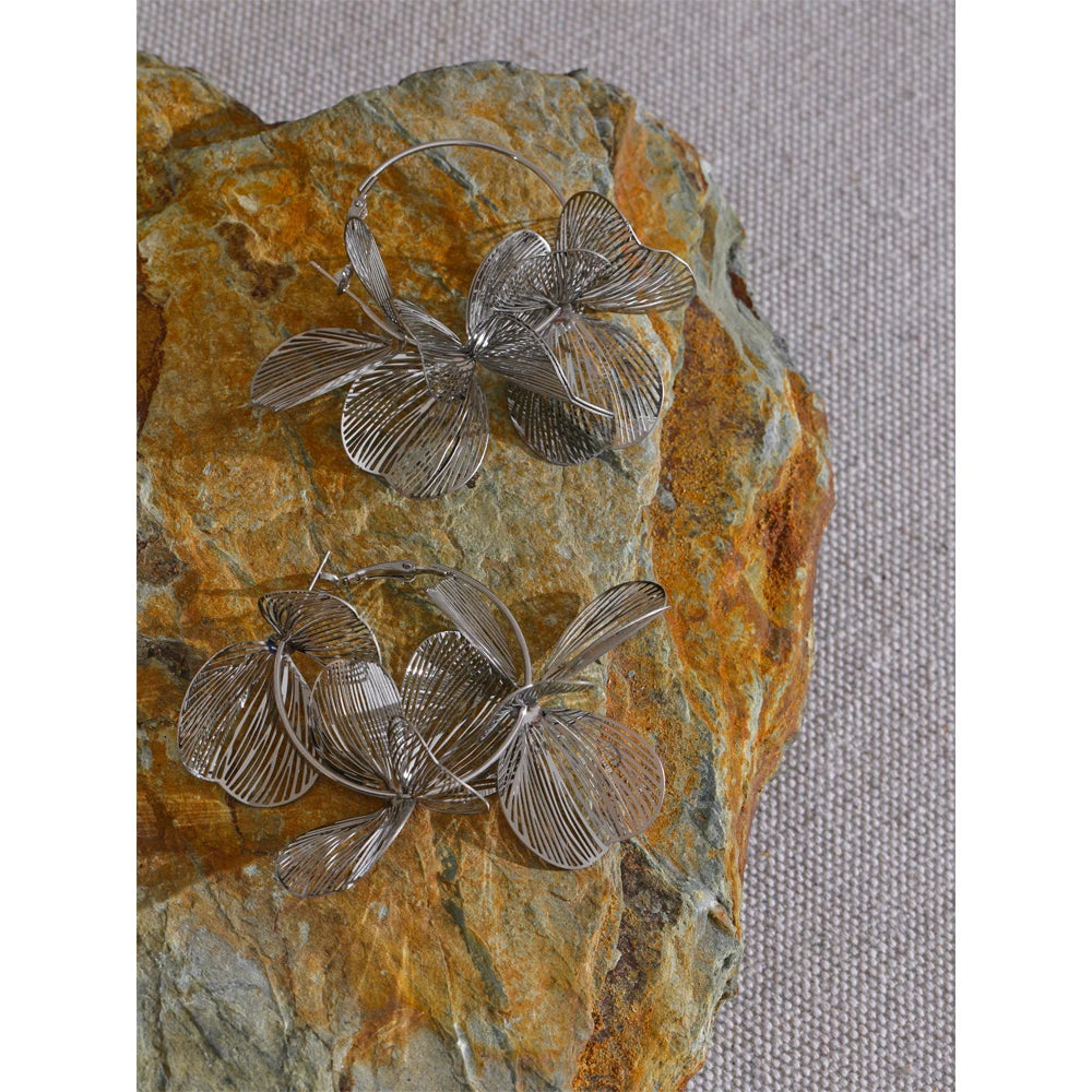 Brinco de Argola Flor Maxi