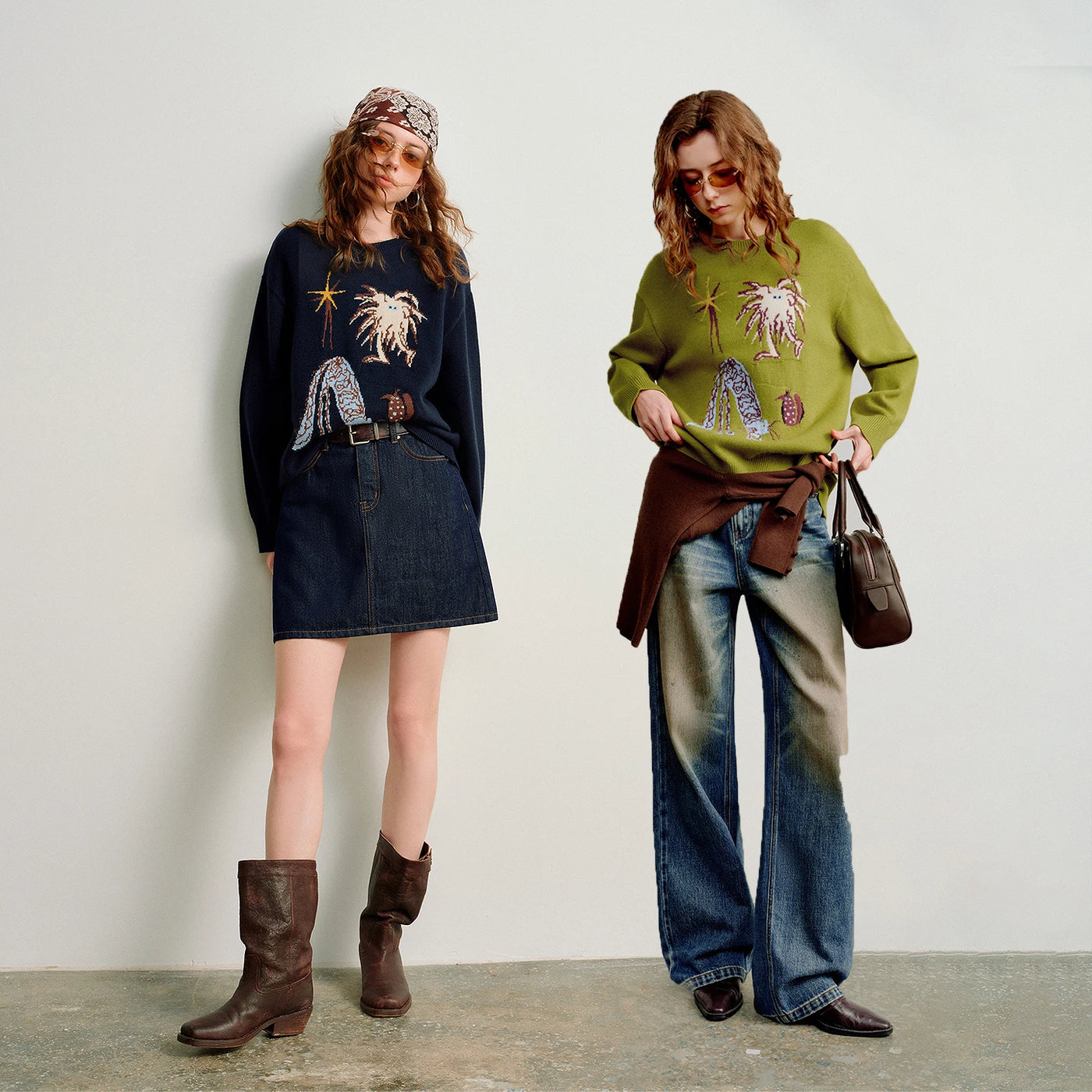 Suéter Feminino Animal Jacquard com Caimento Solto