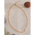 Yhpup Minimalist Stainless Steel Metal Chain Necklace Bracelet Bangle for Women 18K PVD Plated Golden Fashion Jewelry