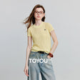 Suéter Amarelo de Liocel com Trama Vazada