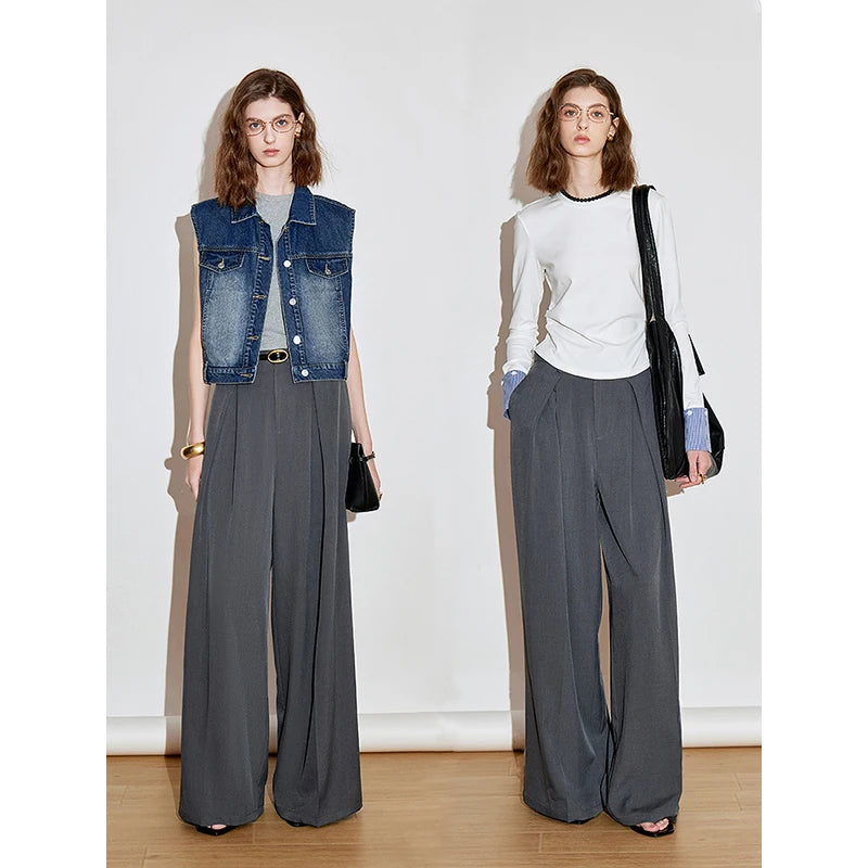 Calça Alfaiataria Feminina Wide Leg com Pregas