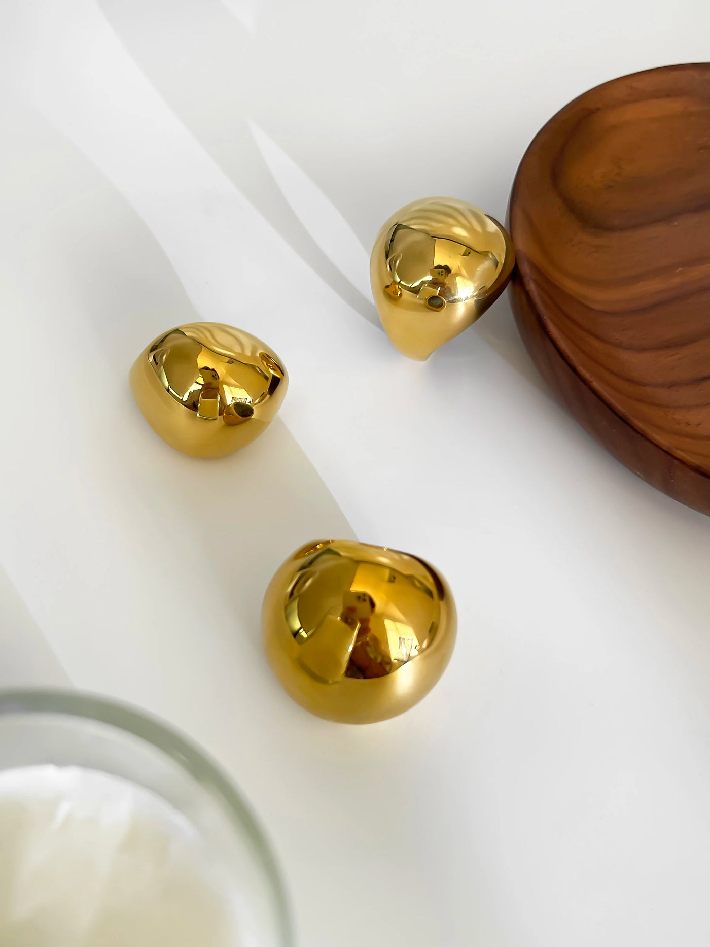 Anel Dome Extra Largo com Banho Ouro 18K