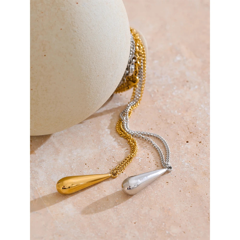 Colar Feminino Gota em Aço Inoxidável 7
