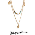 Colar Feminino de Camadas Gota com Pérola em Aço 316L