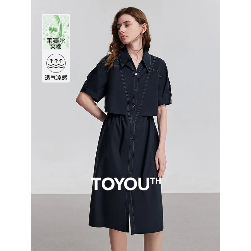 Vestido Chemise Midi Solto de Liocel