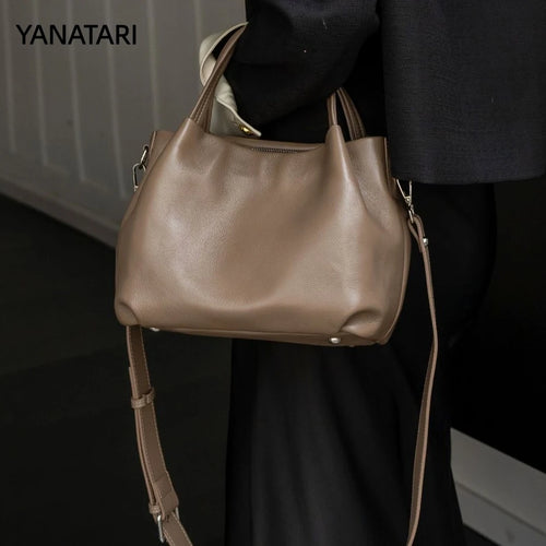 Bolsa Bucket Feminina em Couro Legítimo para Ombro e Transversal