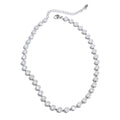 Yhpup Popular Shiny Cubic Zirconia Chain Luxury Necklace Bracelet Bangle Gold Color Platinum Plated Temperament Jewelry New P-White Necklace