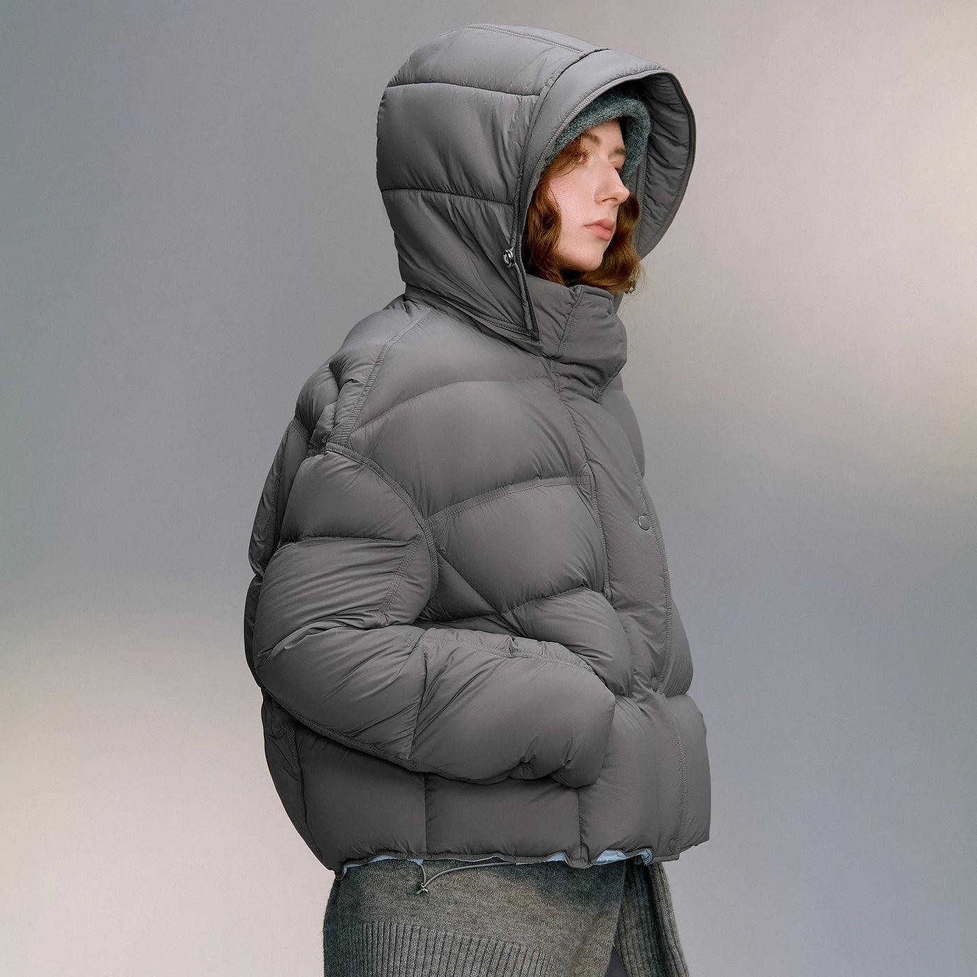 Jaqueta Puffer Feminina 90% Plumas com Capuz Ultralight
