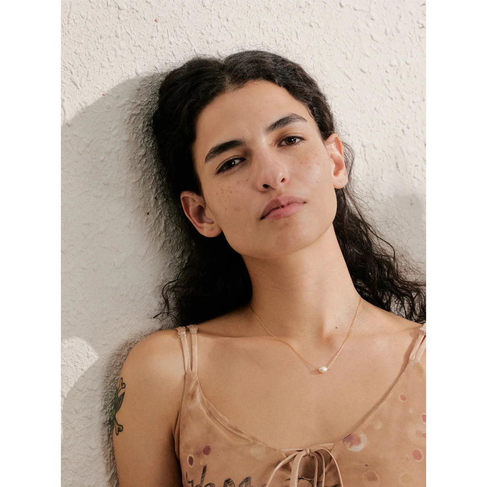 Colar Feminino Redondo com Pérola em Aço Inoxidável 4