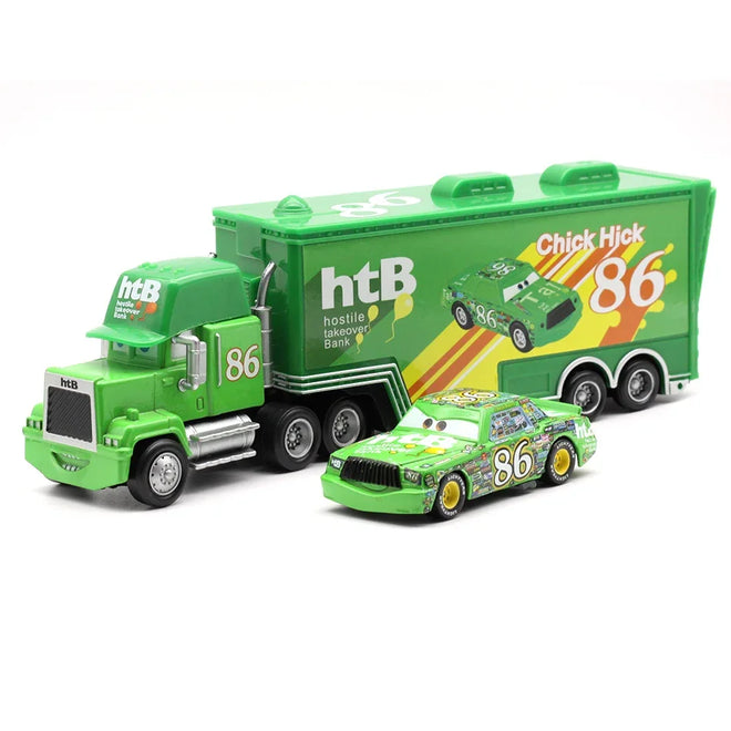 Kit Caminhão e carro - Mcqueen Filme Carros - VERDE