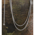Yhpup 132cm Long Stainless Steel Double-Layer Chain Stacking Necklace Waterproof Quality Metal PVD Plated Fashion Jewelry New