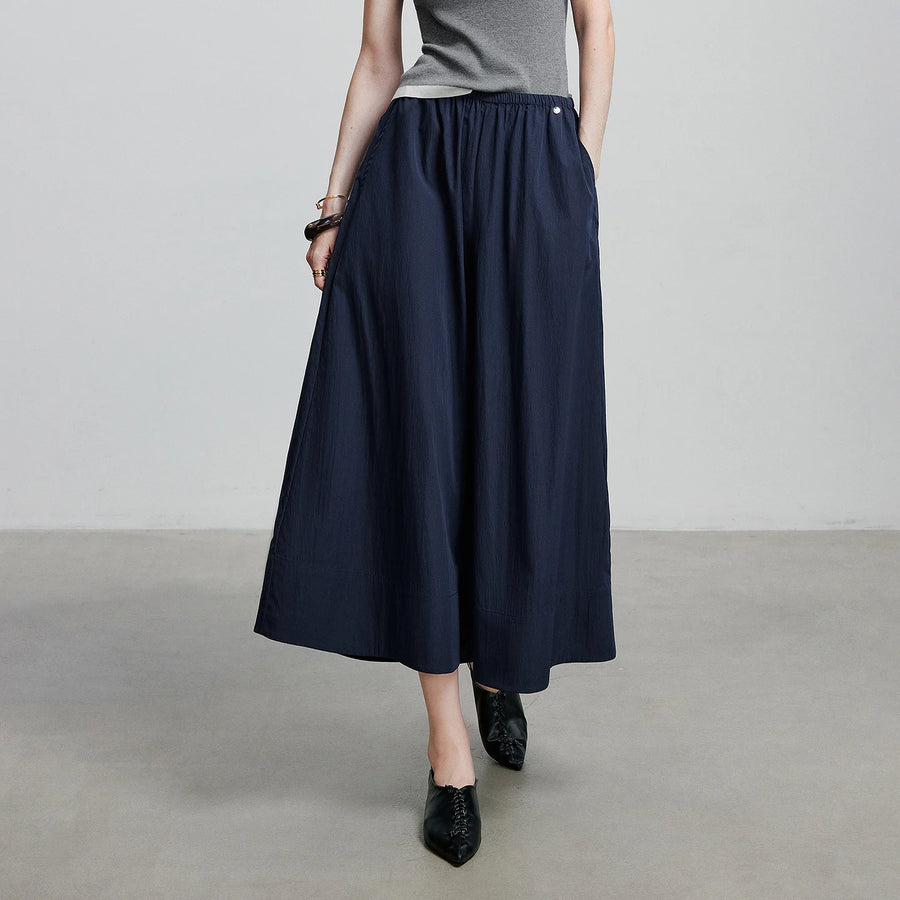 Calça Pantacourt Feminina Wide Leg com Cós Elástico