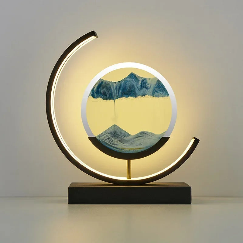 Luminária Home Art Decorativa LED Mountains Preto | Delamantina Black Base-Blue