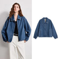 Jaqueta Jeans Feminina 100% Algodão com Bolsos Dark Blue