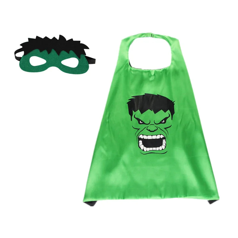 Capa + máscara Infantil Personagens dos Vingadores Hulk 02