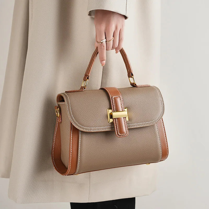 Bolsa feminina pequena de couro legítimo transversal vintage 2025