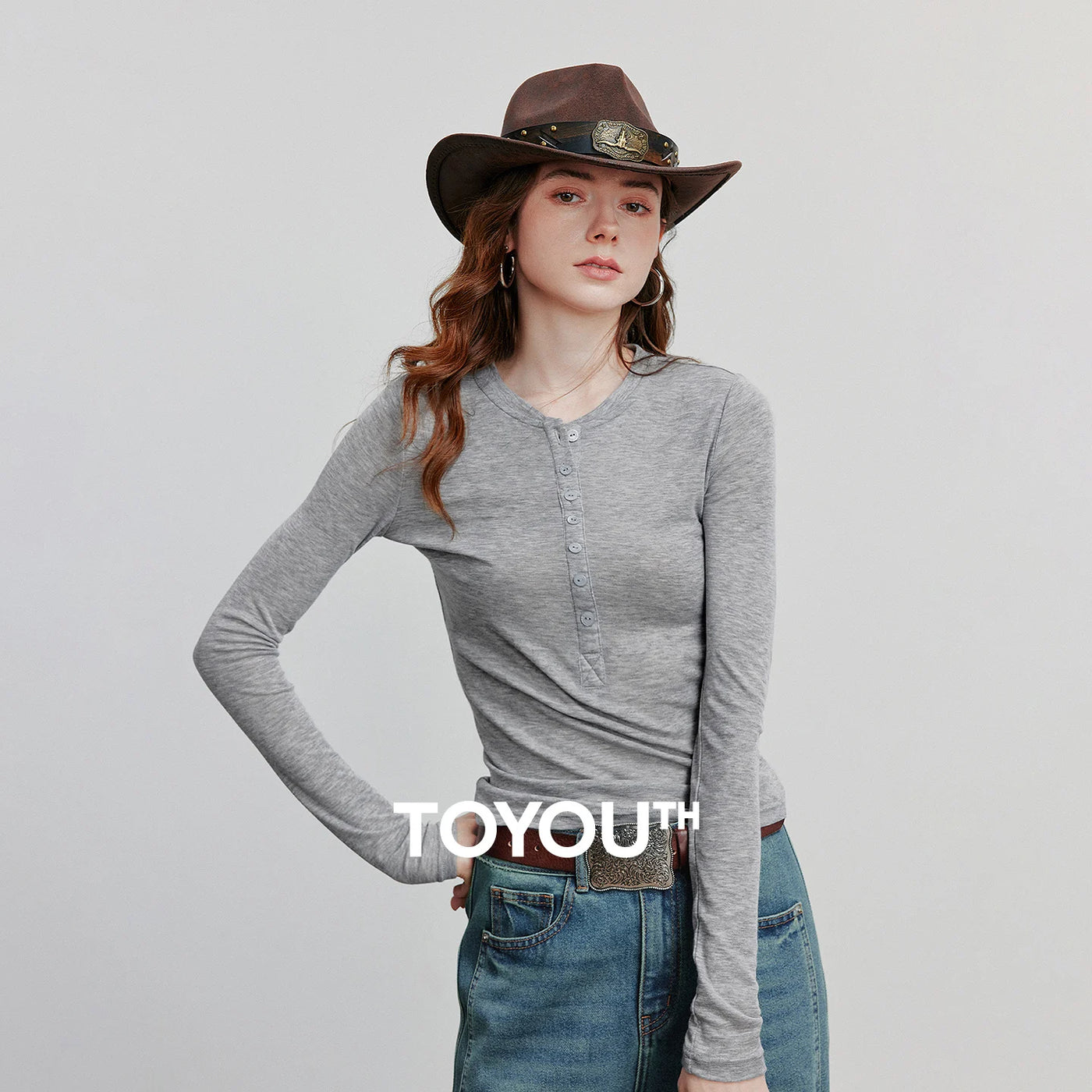 Blusa Feminina de Liocel e Lã Slim Manga Longa