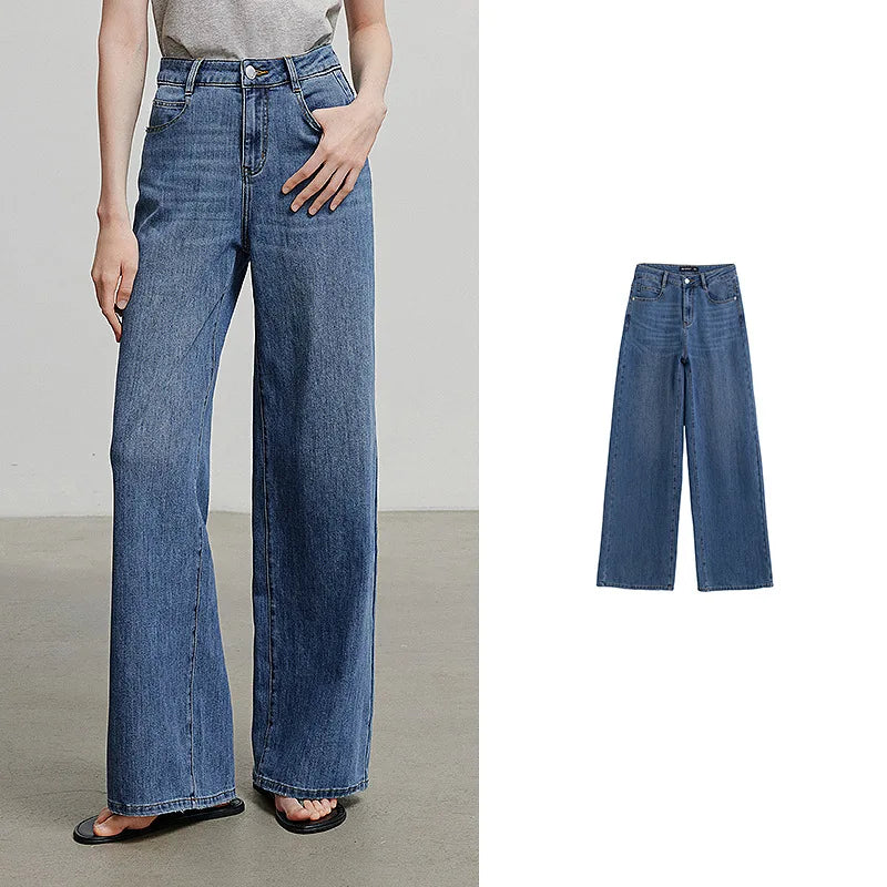 Calça Jeans Feminina Reta Cropped com Elastano
