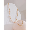 Yhpup Natural Freshwater Pearls Stainless Steel Pipe Handmade Necklace Bracelet Gold Color PVD Plated Fashion Jewelry Bijoux