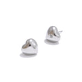 Yhpup Chunky Hollow Heart Small Stud Earrings Daily Jewelry 316L Glossy Smooth Tarnish Resistant Fashion Charm Accessories Gift