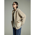 Casaco Feminino de Fleece com Capuz e Bolsos
