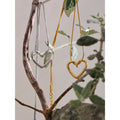 Yhpup Minimalist Golden Stainless Steel Heart Hollow Pendant Necklace for Women Rust Proof Stylish Charm Jewelry Bijoux Femme