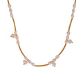 Yhpup Natural Freshwater Pearls Stainless Steel Pipe Handmade Necklace Bracelet Gold Color PVD Plated Fashion Jewelry Bijoux YH3660A Necklace
