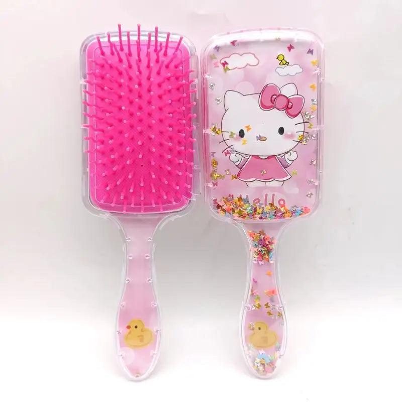 Escova Para Cabelo Profissional Hello Kitty Raquete Almofadada