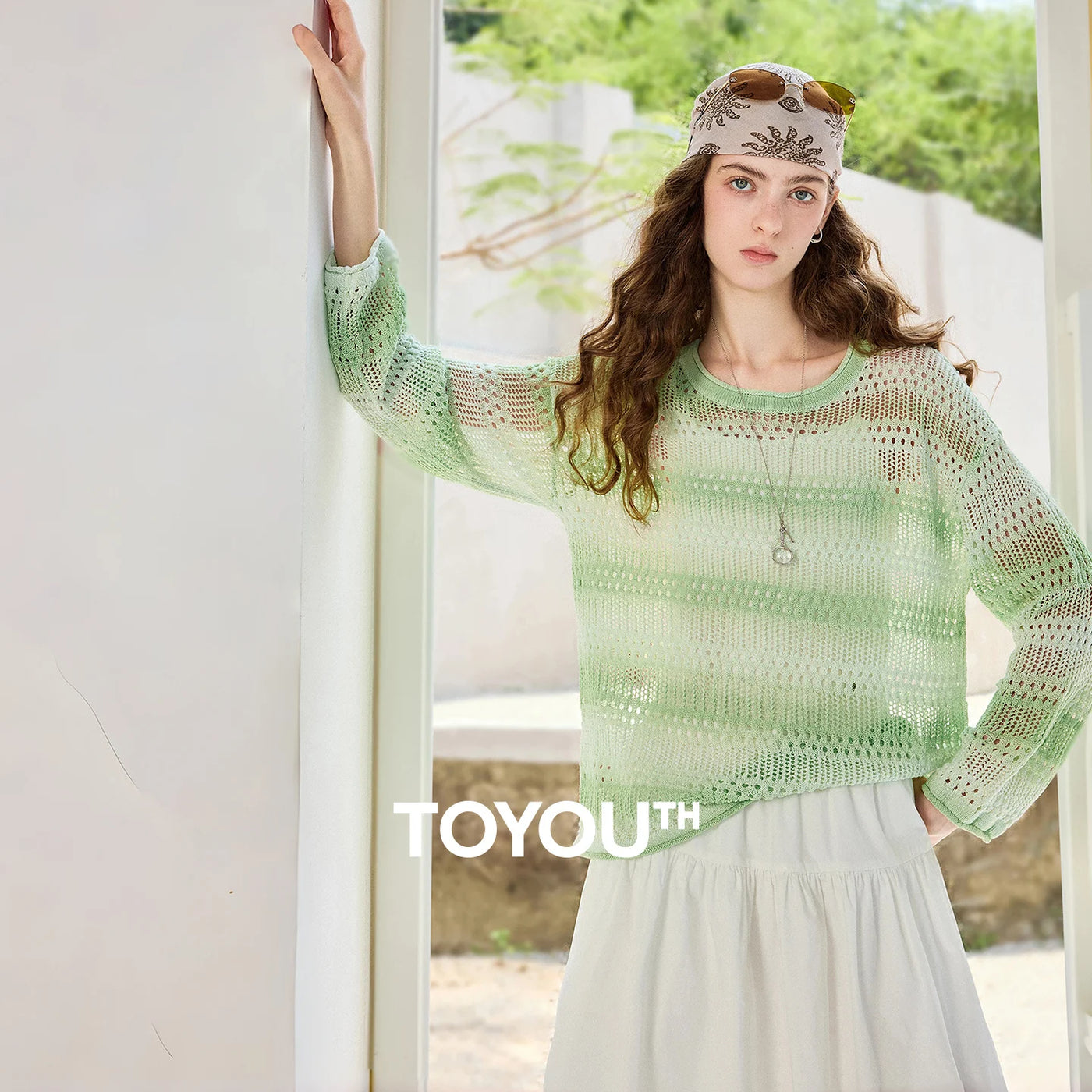 Blusa Feminina de Tricô Degradê com Tela Vazado