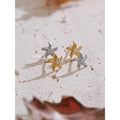 Yhpup Ocean Style Bling Zirconia Starfish Star Daily Stud Earrings Anti Allergic Stainless Steel Small Popular Jewelry Recommend