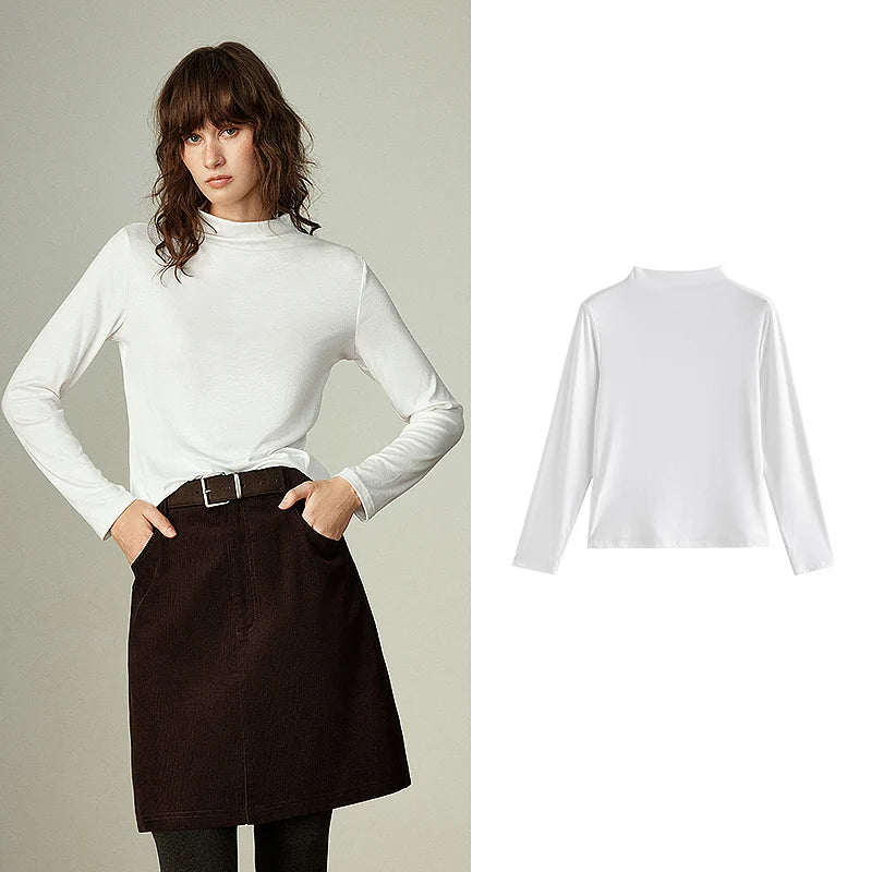 Blusa Feminina Segunda Pele com Gola Alta